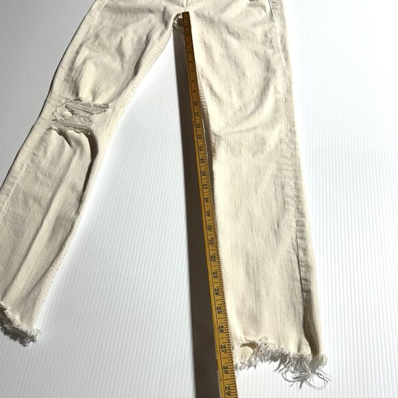 Mother Superior Jeans The Flirt Chew Unnatural Acts Cream Distressed Size 26 - Picture 12 of 12